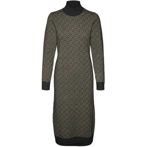 Vero Moda kjole Vmaria – Black W. SILVER MINK GRAFIC PRINT — produktfoto
