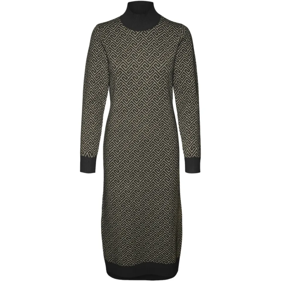 Vero Moda kjole Vmaria – Black W. SILVER MINK GRAFIC PRINT — produktfoto