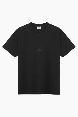 bareen Box Fit Athletic Tee – sort — produktfoto