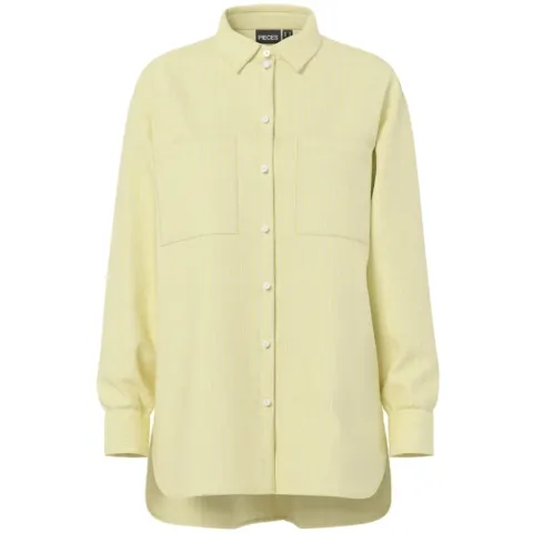 Pieces skjorte Pcmelia – French Vanilla Stripes thin bright white — produktfoto