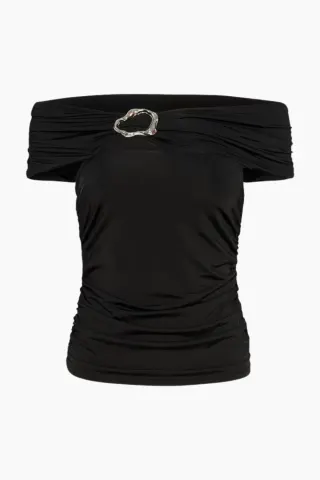 Gestuz GZlaily Off Shoulder Top – sort — produktfoto