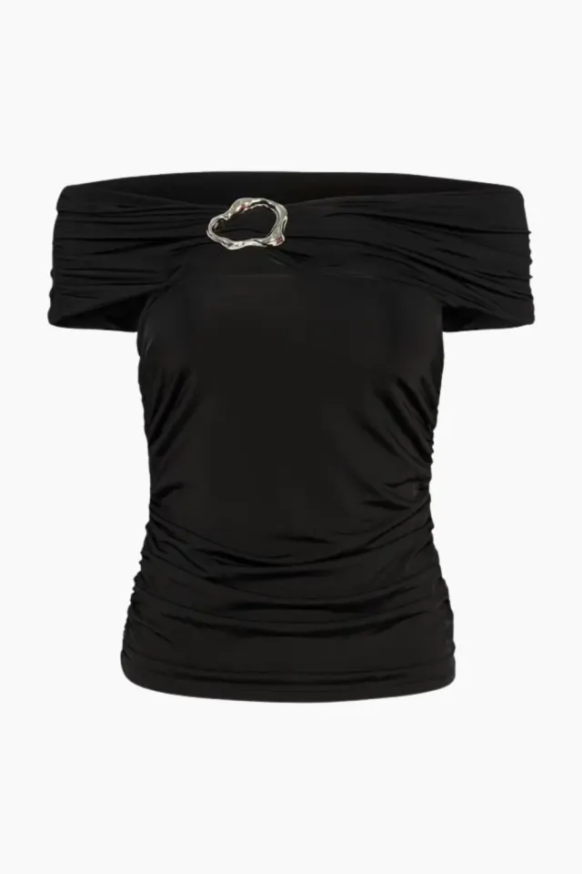 Gestuz GZlaily Off Shoulder Top – sort — produktfoto