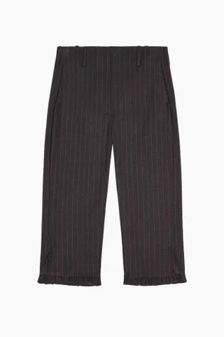 GANNI Stretch Stripe Tailoring Capri Pants W0672 – Phantom — produktfoto