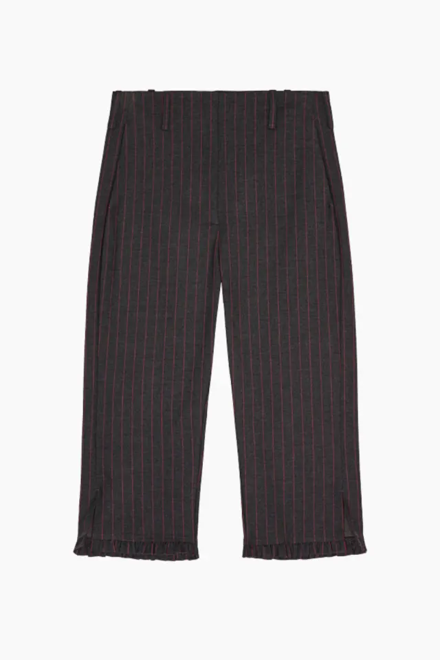 GANNI Stretch Stripe Tailoring Capri Pants W0672 – Phantom — produktfoto