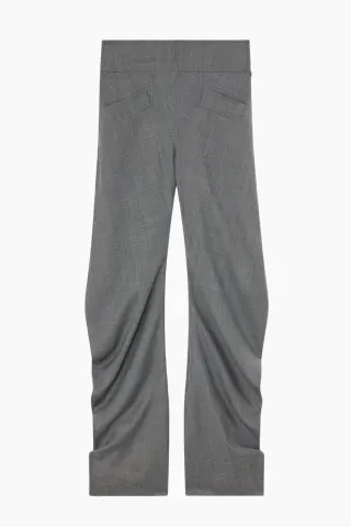 GANNI Wool Melange Suiting Low Waist Twistcurve Pant A1080127 – Phantom — produktfoto