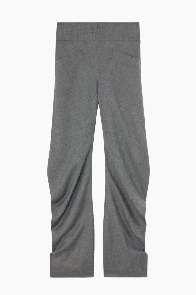 GANNI Wool Melange Suiting Low Waist Twistcurve Pant A1080127 – Phantom — produktfoto