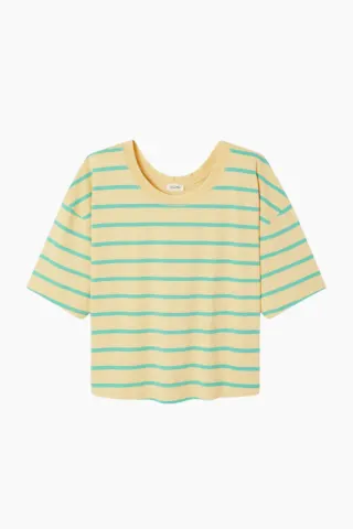 American Vintage Gixy T-shirt – Mint Stripes — produktfoto