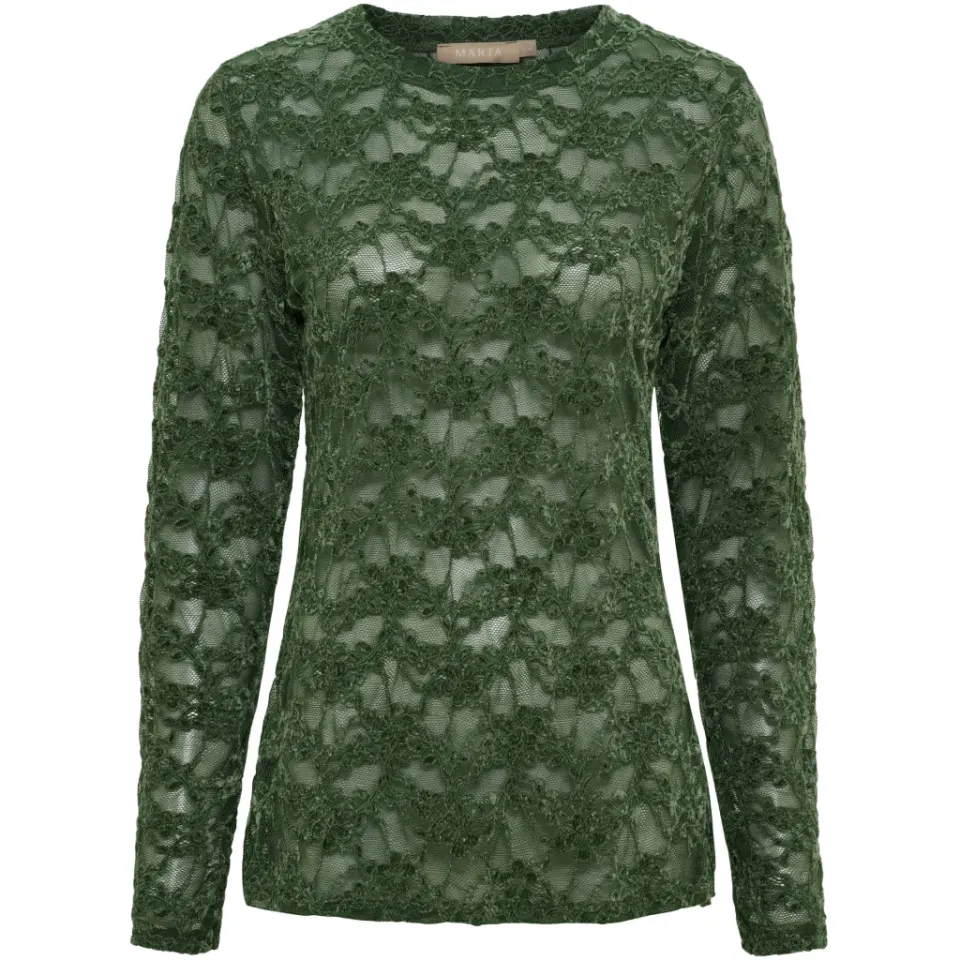 Marta du Château langærmet blonde t-shirt MdcPrimula 8941 – Military — produktfoto