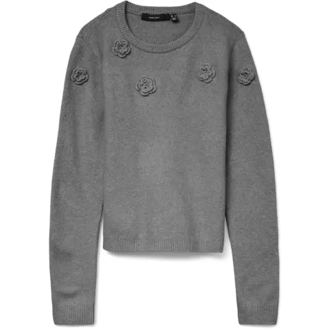 Vero Moda Striktrøje Vmrose – Medium grey melange — produktfoto