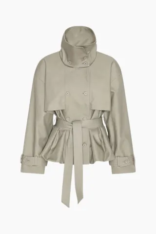 Rotate Short Trench Coat – Aluminum — produktfoto
