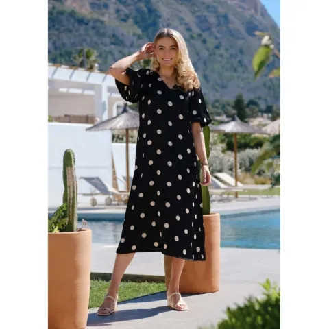 Liberté Liberte kjole Dotti – BLACK CREME DOT — produktfoto