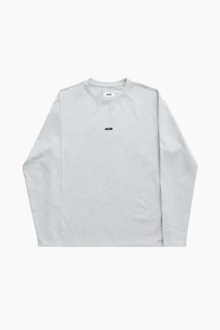 ALIS Joshua Long Sleeve w/ Logo – Grey Melange — produktfoto