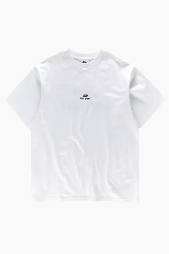 bareen Box Fit T-Shirt Logo – hvid — produktfoto