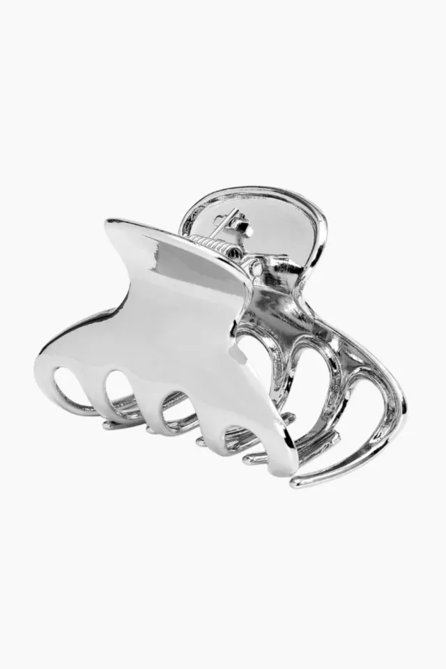 Sui Ava Glossy Hair Claw – sølv — produktfoto
