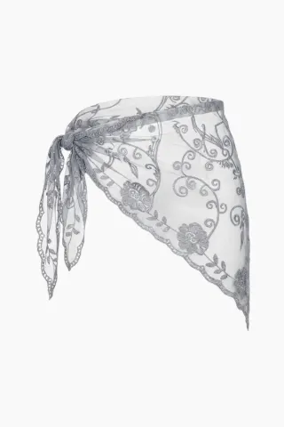byQNTS Sille Lace Scarf – grå — produktfoto