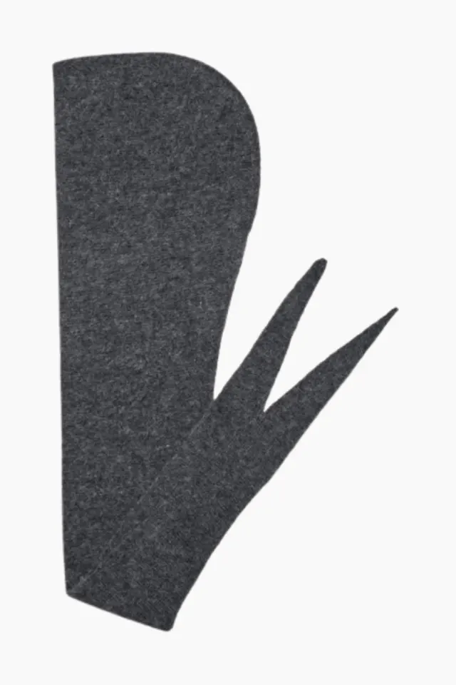 Oval Square Hood Scarf – Dark Grey Melange — produktfoto