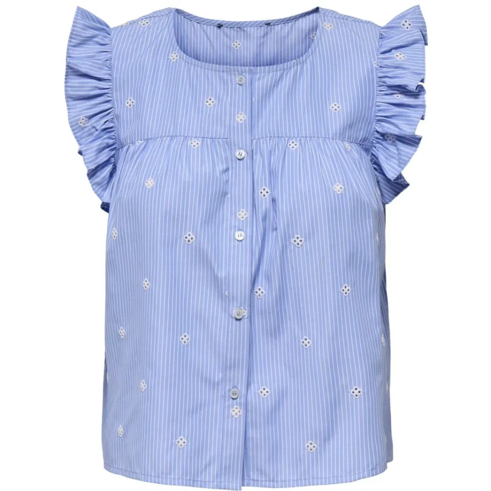 ONLY top Onlamanda – Coronet Blue WHITE — produktfoto