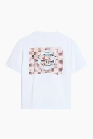 Holzweiler Gingham Tee – hvid — produktfoto