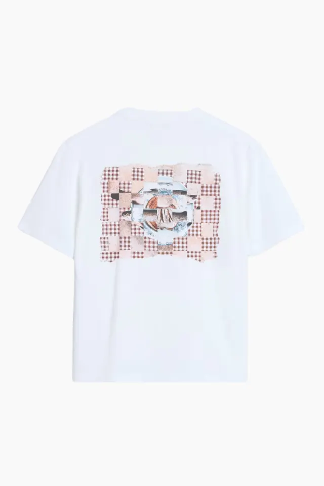 Holzweiler Gingham Tee – hvid — produktfoto