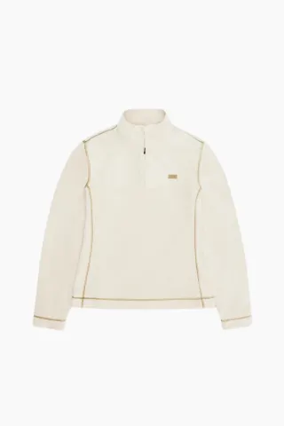 Rains Addis Fleece Curve Half Zip – Dune — produktfoto