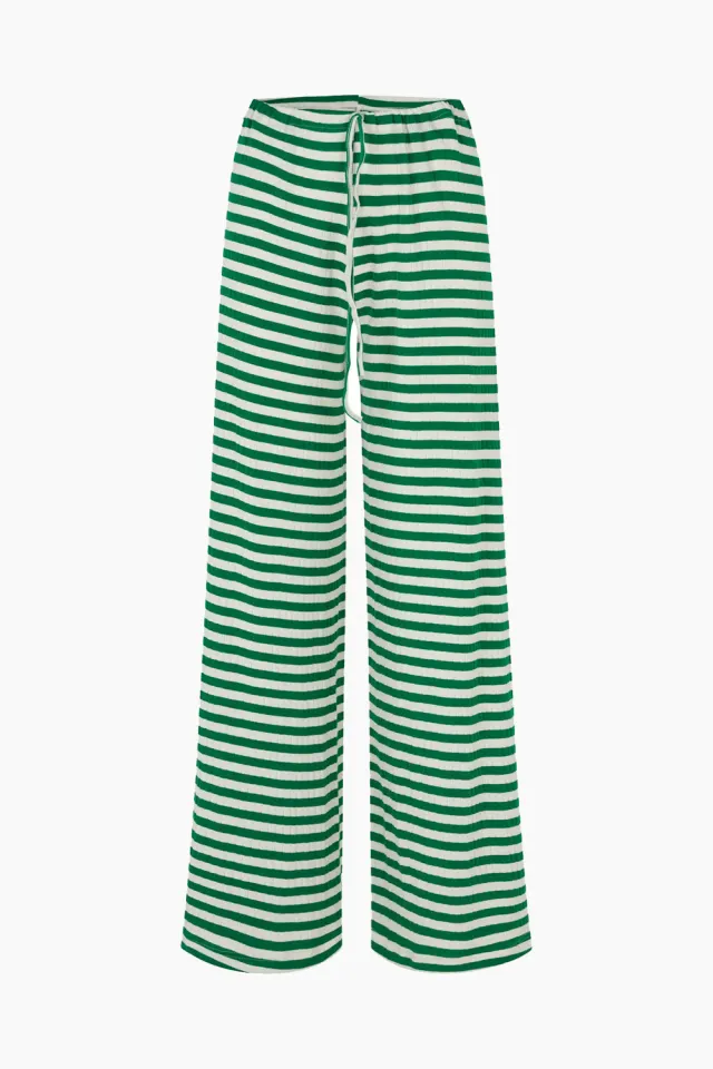 Nørgaard på Strøget NPS Nova Pants Broadway – Green/Ecru — produktfoto