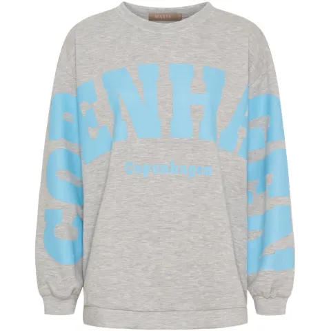 Marta du Château sweatshirt MdcHibiscus 22659 – Grey/Skyblue — produktfoto