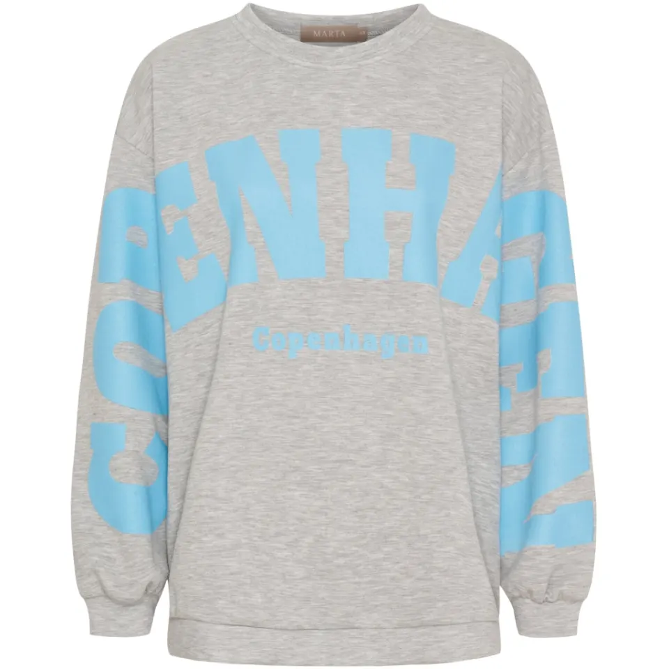 Marta du Château sweatshirt MdcHibiscus 22659 – Grey/Skyblue — produktfoto