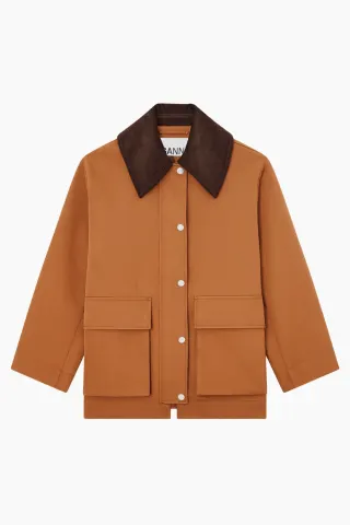 GANNI Heavy Twill Jacket A1010221 – Cinnamon Swirl — produktfoto