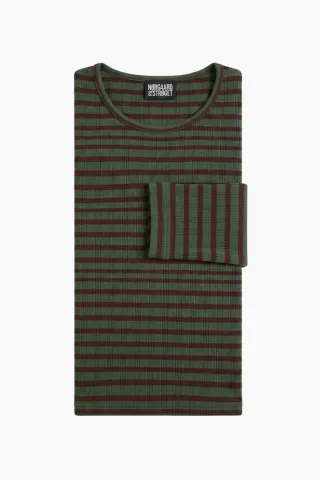 Nørgaard på Strøget 101 NPS Stripes – Olive/Brown — produktfoto