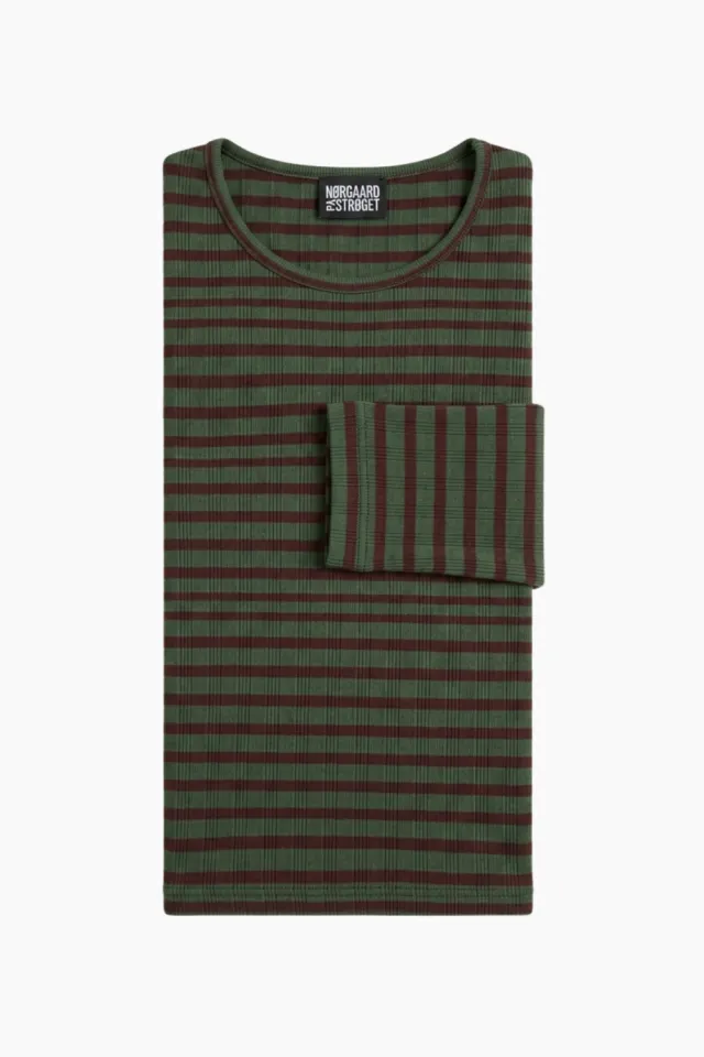 Nørgaard på Strøget 101 NPS Stripes – Olive/Brown — produktfoto