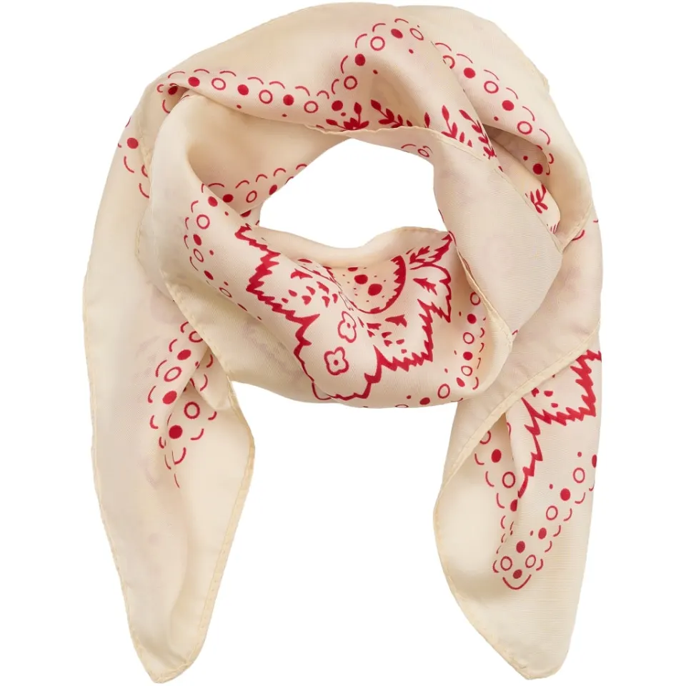 Marta du Château tørklæde MdcJuline FA1-Scarf – White/Red1511 — produktfoto