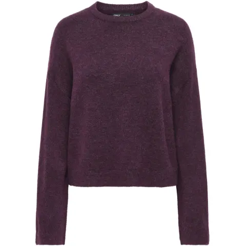 ONLY striktrøje Onlsimoni – Mauve Wine MELANGE — produktfoto