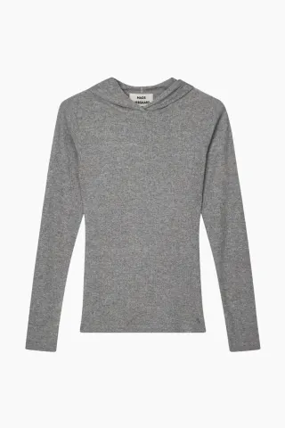 Mads Nørgaard Point Wool Tilla Hood – Grey Melange — produktfoto