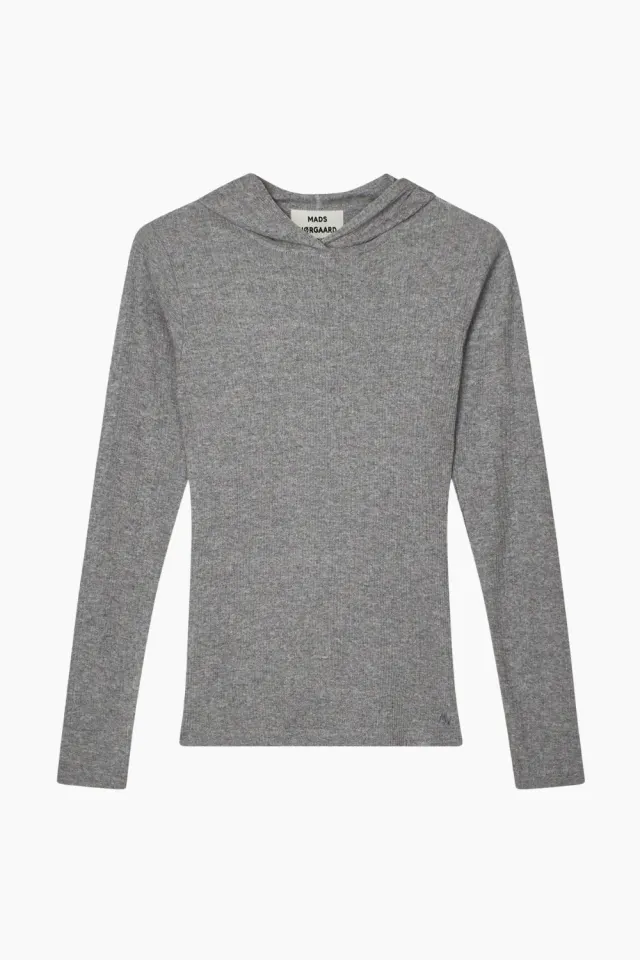 Mads Nørgaard Point Wool Tilla Hood – Grey Melange — produktfoto