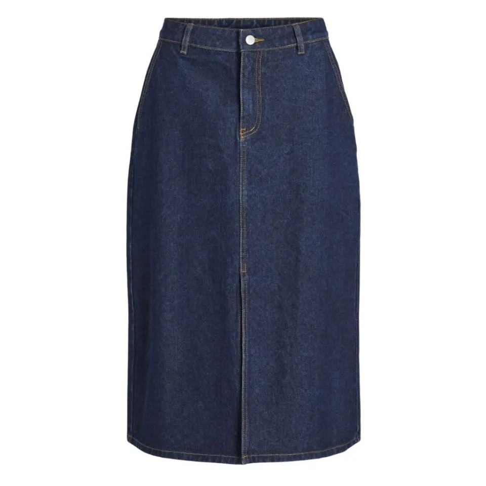 VILA nederdel Vikira – Dark Blue Denim — produktfoto