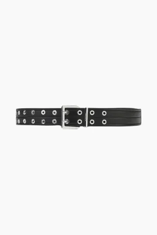 GANNI Double Eyelet Belt A6586 – sort — produktfoto