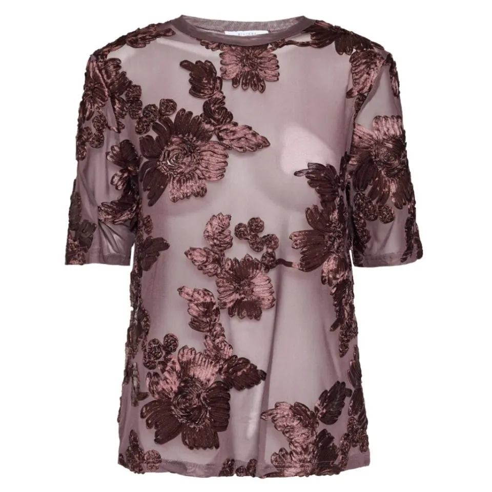 Sisters Point t-shirt SIS – Brown/Brown — produktfoto