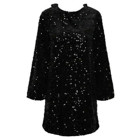 Pieces kjole Pckam med sløjfedetalje – Black Black sequins — produktfoto