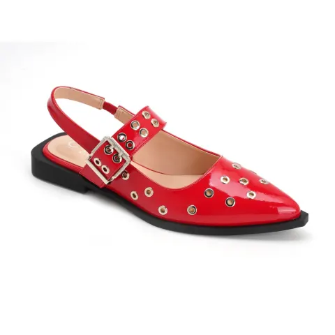 Elyne slingback ballerina 8299 – rød — produktfoto