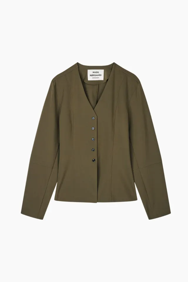 Mads Nørgaard Stretchy Nylon Sara Jacket – Tarmac — produktfoto