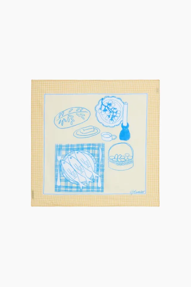 Holzweiler Fine Scarf Picnic – Yellow Mix — produktfoto