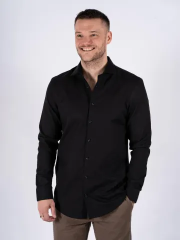 Marcus Rice Shirt ls – Sort — produktfoto