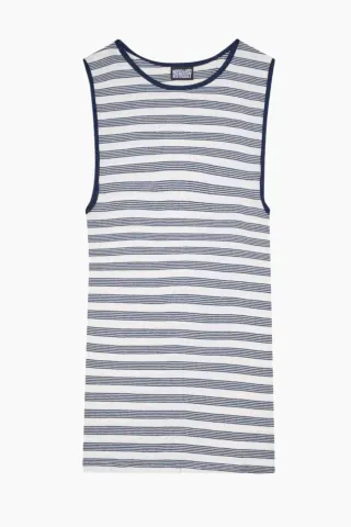 Nørgaard på Strøget NPS Tank Top BW Stripe – Ecru/Marine — produktfoto