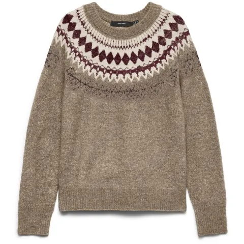 Vero Moda strik Vmsimone – Silver Mink BIRCH/WINDSOR WINE — produktfoto