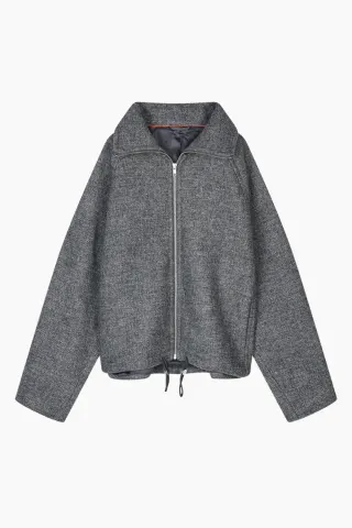 Mads Nørgaard Bond Wool Lotta Jacket – Dark Grey Melange — produktfoto