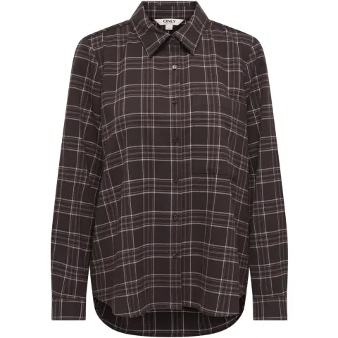 ONLY skjorte Onlwren – Black Checked forge — produktfoto