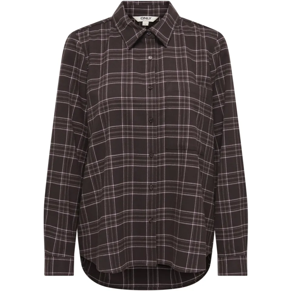 ONLY skjorte Onlwren – Black Checked forge — produktfoto