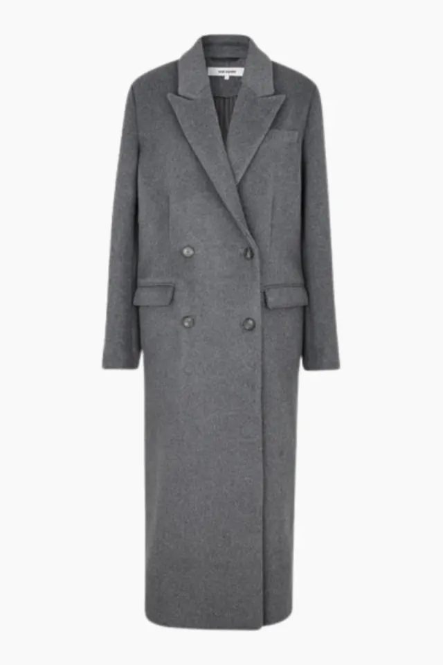 Oval Square Elliot Wool Coat – Dark Grey Melange — produktfoto