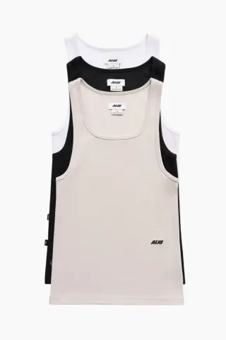 ALIS Josh Rib Tanktop w/ Logo (3-pack) – Various — produktfoto
