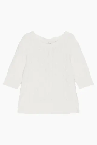 GANNI Cotton Cable Open Back Top K1920 – Bright White — produktfoto